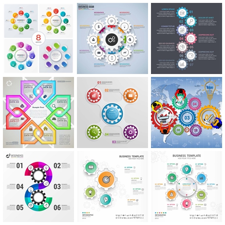 14款多边形齿轮形状信息图表插图