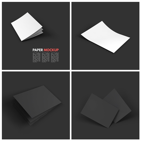 杂志、小册子、明信片、名片矢量模型