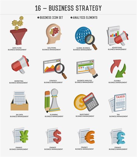 行政企业管理及经营第一素材网矢量图标精选