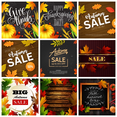 金色秋季商场电商促销打折模板