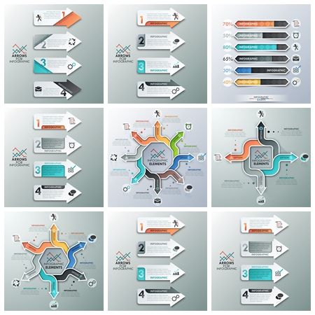 箭头指向信息图表第一素材网矢量插图精选