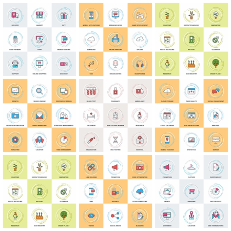 多行业圆形线性第一素材网矢量图标精选