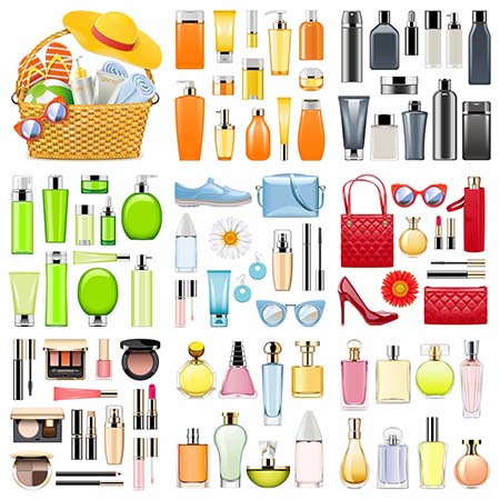 化妆品样机，化妆品套装模型第一素材网矢量素材精选