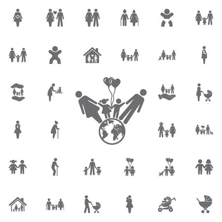 人物夫妻三口之家第一素材网矢量图标精选