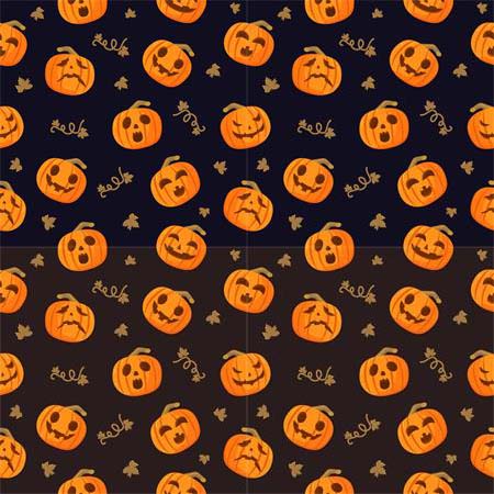 万圣节南瓜怪多种表情无缝第一素材网矢量背景精选