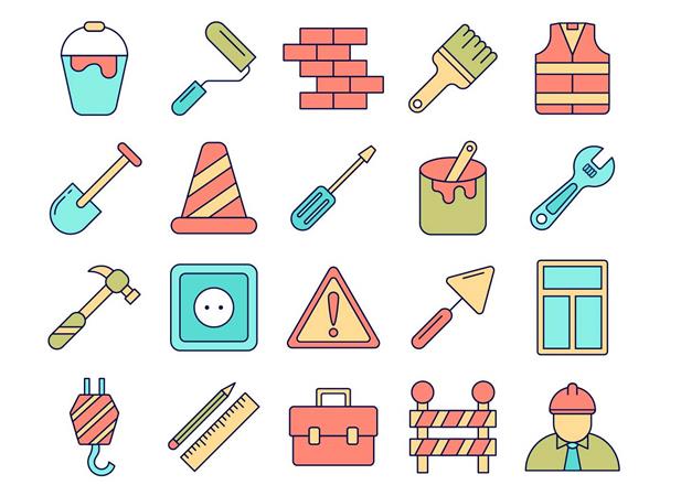 装修维护清洁工具元素