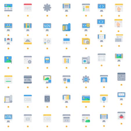 50个网页设计和开发扁平化第一素材网矢量图标精选