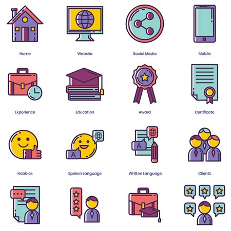 50款个人简历图标第一素材网矢量素材精选