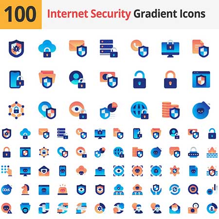 互联网安全蓝色渐变第一素材网矢量图标精选