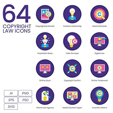 66个法律相关的第一素材网矢量图标精选