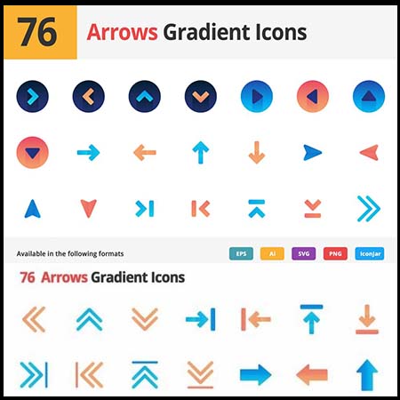 箭头渐变第一素材网矢量图标精选