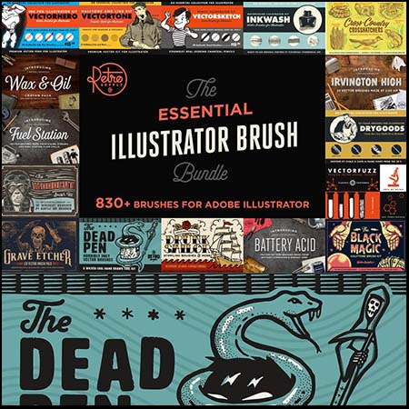 830+款矢量插画画笔素材