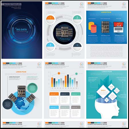 IT计算机信息图表单页素材