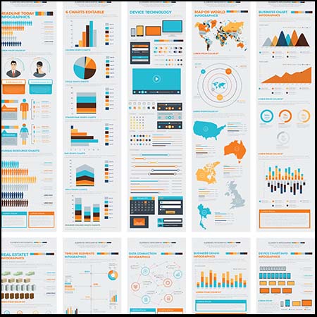 10款信息图表单页第一素材网矢量模板精选