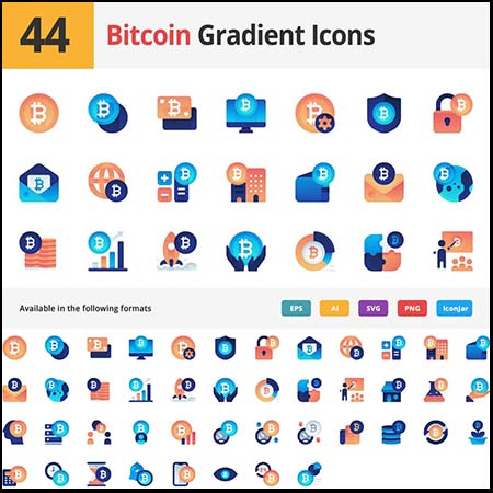 44个比特币渐变图标