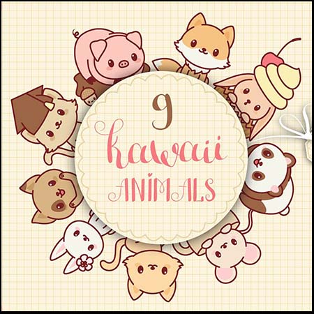 9款森林可爱动物无缝矢量图案