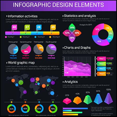 多种风格信息图表插图第一素材网矢量素材精选