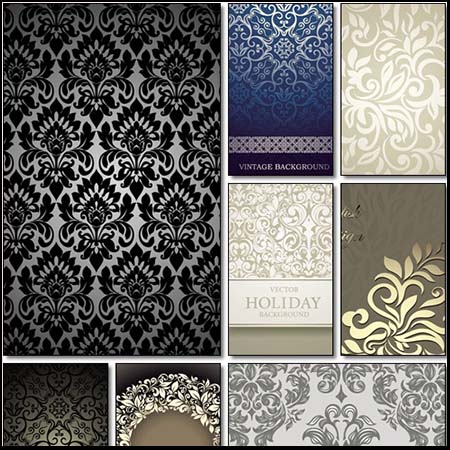 灰色黑色复古欧式花纹背景素材