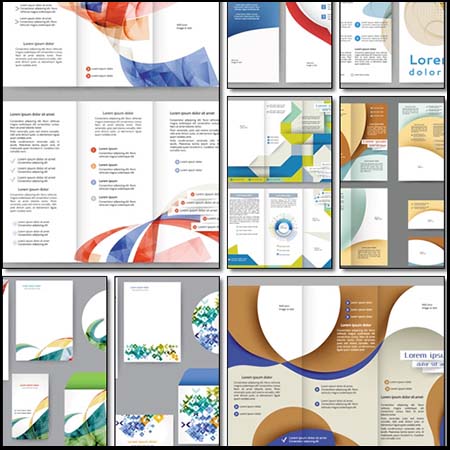 企业公司宣传双折页和三折页第一素材网矢量模板精选