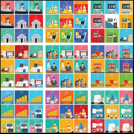 创意矢量设计金融 办公 电商 家庭等素材包