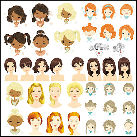 女性女生人物矢量卡通头像