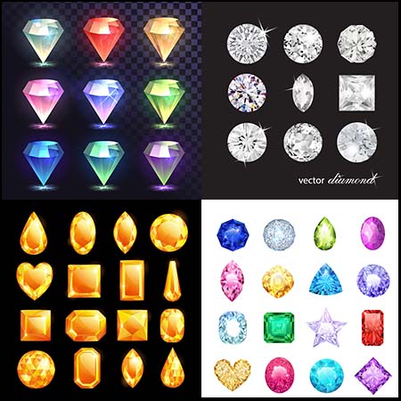 4套砖石宝石第一素材网矢量插图精选