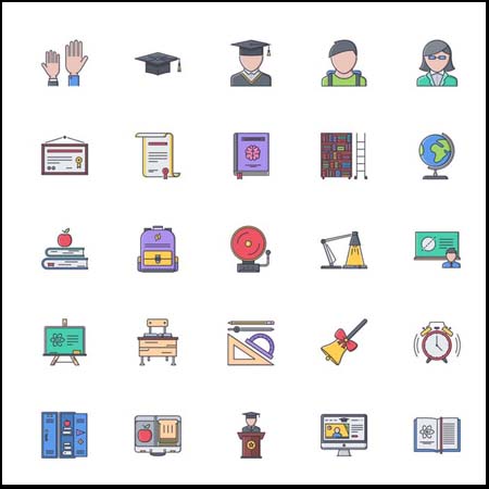 25个学校相关图标元素