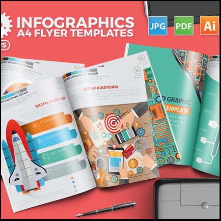 SEO搜索引擎网站优化A4信息图表模板