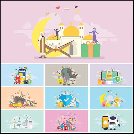 电子产品智能等不同风格第一素材网矢量插图精选