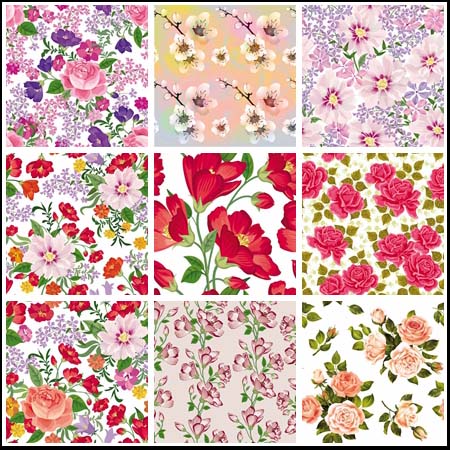 9款春季花卉第一素材网矢量背景精选素材