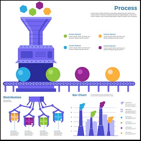 企业工厂背景信息图表第一素材网矢量插图精选