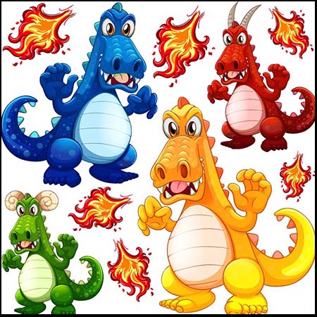 可爱卡通喷火龙第一素材网矢量素材精选