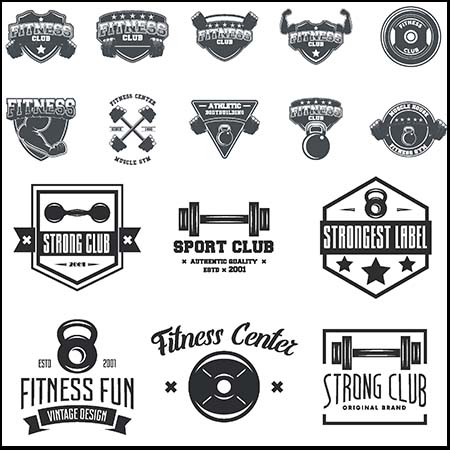 体育举重图标LOGO标志