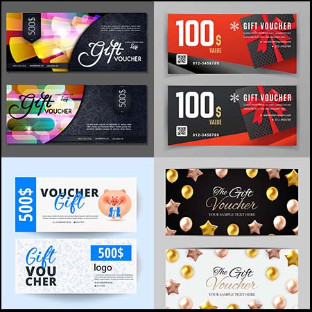 6套超市抵用券打折券第一素材网矢量模板精选