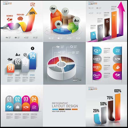 圆形和箭头矢量信息图表插画