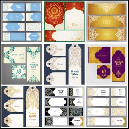 复古花纹吊牌标签第一素材网矢量素材精选