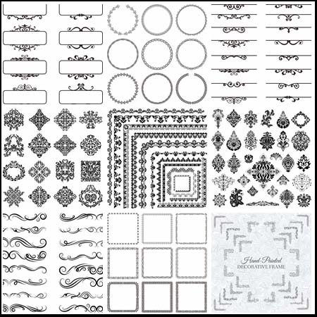 多款花纹边框第一素材网矢量模板精选