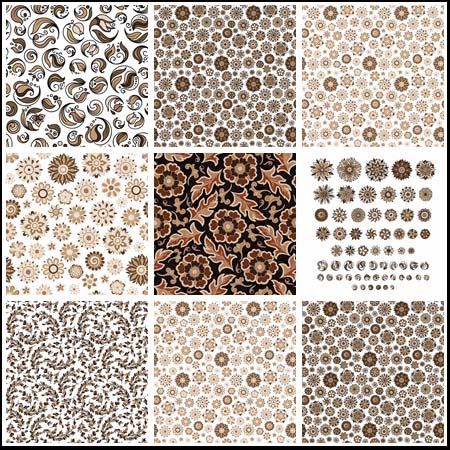 6套无缝布匹花纹第一素材网矢量背景精选