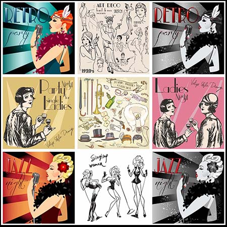 复古欧美人物海报背景模板