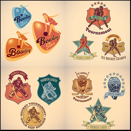 15套体育运动图标LOGO第一素材网矢量标志精选