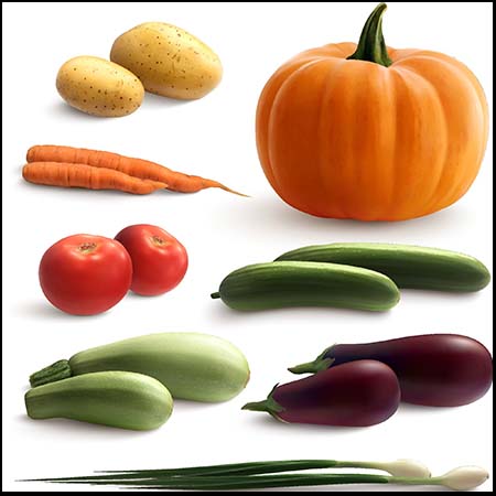 绿色水果蔬菜和奶酪培根素材