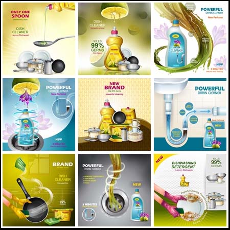 厨房卫生间清洁海报模板