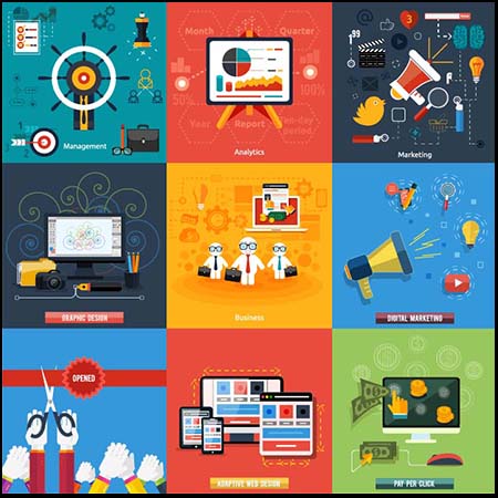 网站信息图表横幅广告模板