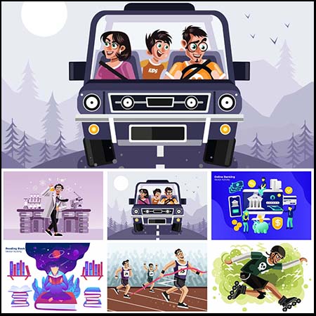 11款学习研究和运动第一素材网矢量插图精选