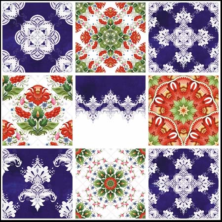 圣诞节花纹背景素材