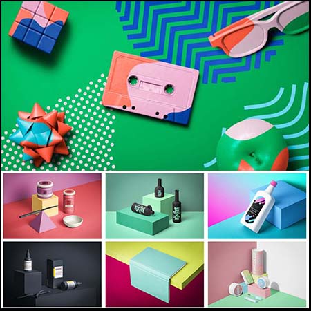 蔬菜水果瓶子电子产品和手PSD样机模型