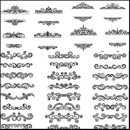 3套欧式花纹边框模板