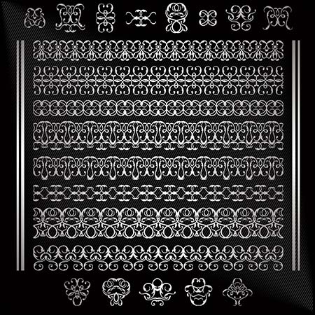 3套漂亮的欧式花纹边框素材
