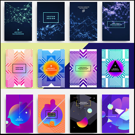 16款流动几何图形海报第一素材网矢量背景精选