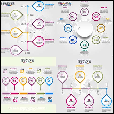 4款带年份的信息图表元素